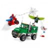 Immagine della costruzione assemblata. Camion, moto, minifigure di Spiderman e accessori