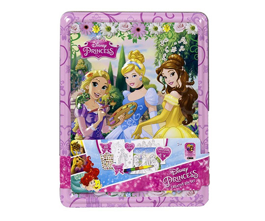 immagine del cofanetto in ferro con sopra raffigurate tre delle principesse Disney