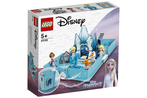 foto della scatola del set lego frozen 2, in cui si vede il set aperto e montato, e l'immagine del set chiuso che sembra un libro