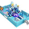 foto del libro-contenitore aperto che contiene il set lego frozen montato