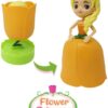 immagine della flower princess di color arancione prima chiusaa a forma di fiore e poi aperta
