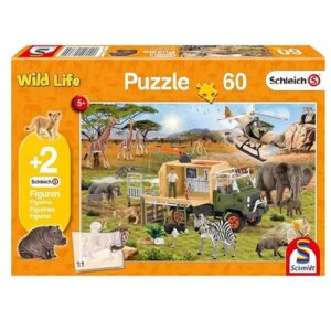 Schleich Wild Life Puzzle 60 Pieces Plus 2 Schleich Figures 19x275cm